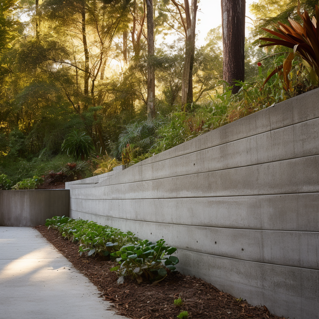 Concrete retaining wall