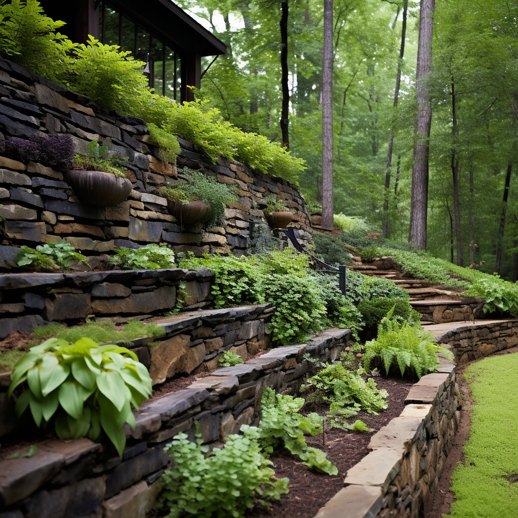 Garden retaining wall