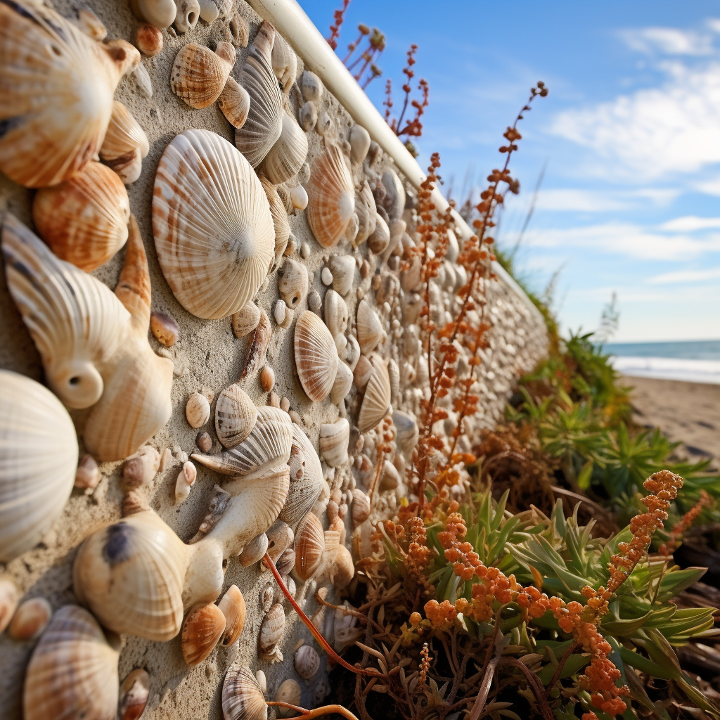 Seashell Encrusted retaining Walls